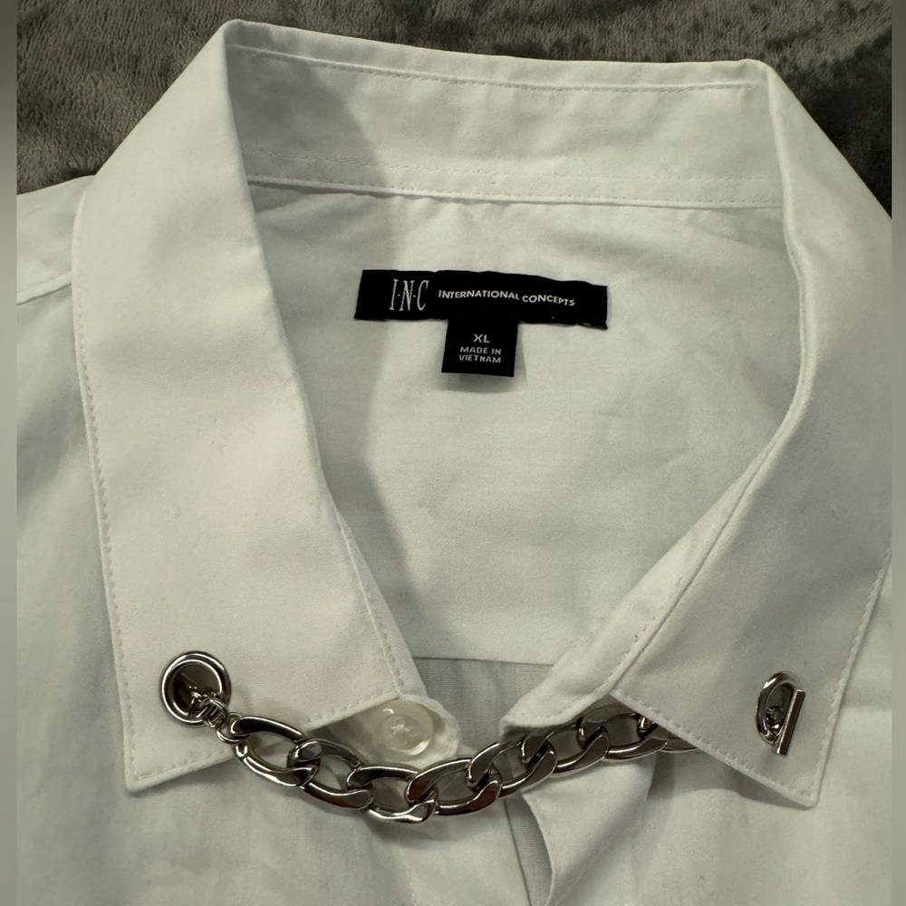 International Concepts White Link Button Down Shi… - image 2
